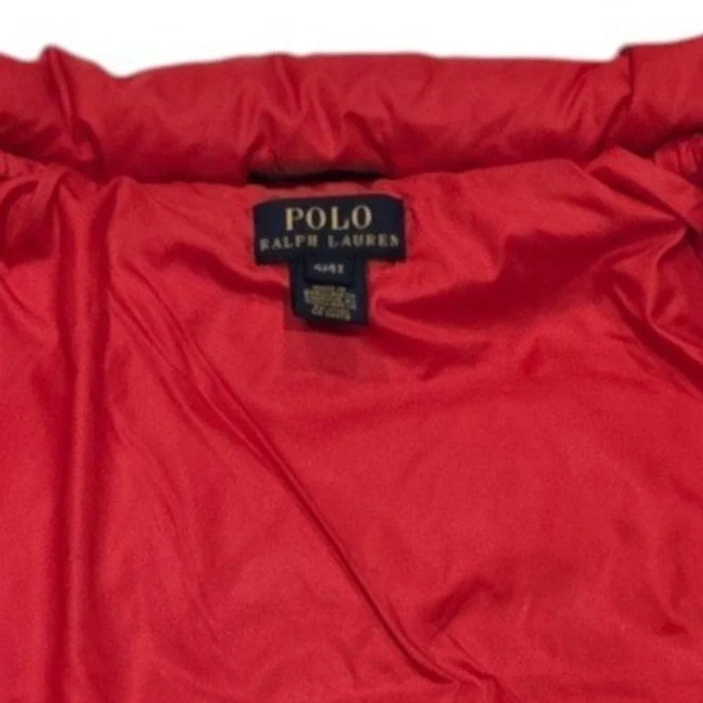 Polo Ralph Lauren Kids Puffer Jacket Navy Blue Red Down Fill Quilted 4/4T